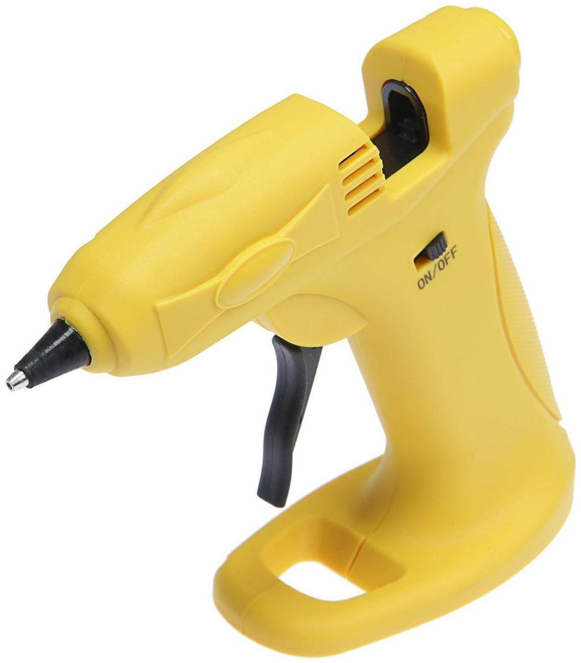 Клеевой пистолет ТУНДРА, 12 Вт, аккумулятор 2000 мА, microUSB, 7 мм