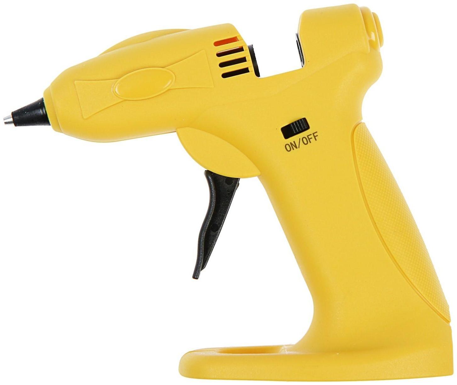 Клеевой пистолет ТУНДРА, 12 Вт, аккумулятор 2000 мА, microUSB, 7 мм