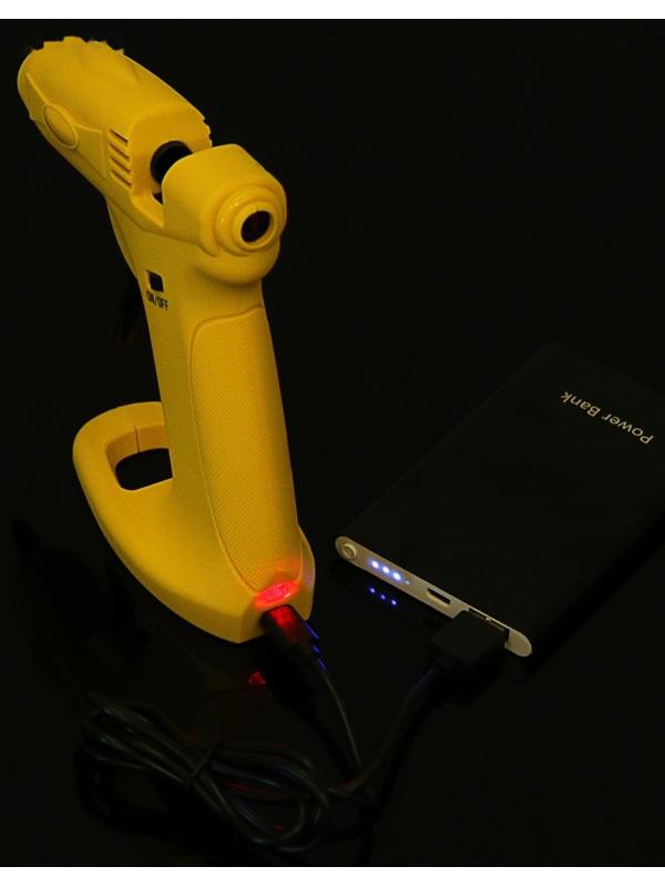 Клеевой пистолет ТУНДРА, 12 Вт, аккумулятор 2000 мА, microUSB, 7 мм