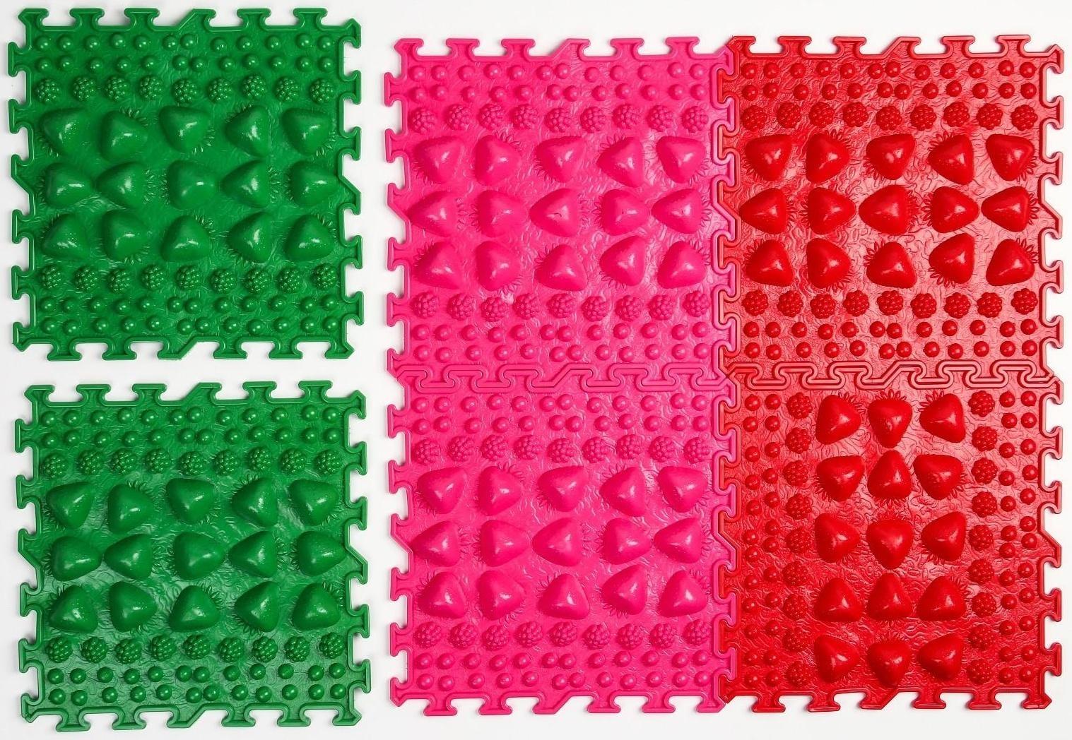 Комплект напольный модульный массажный коврик-пазл ОРТОША «МИКС - 5» (6 пазлов )