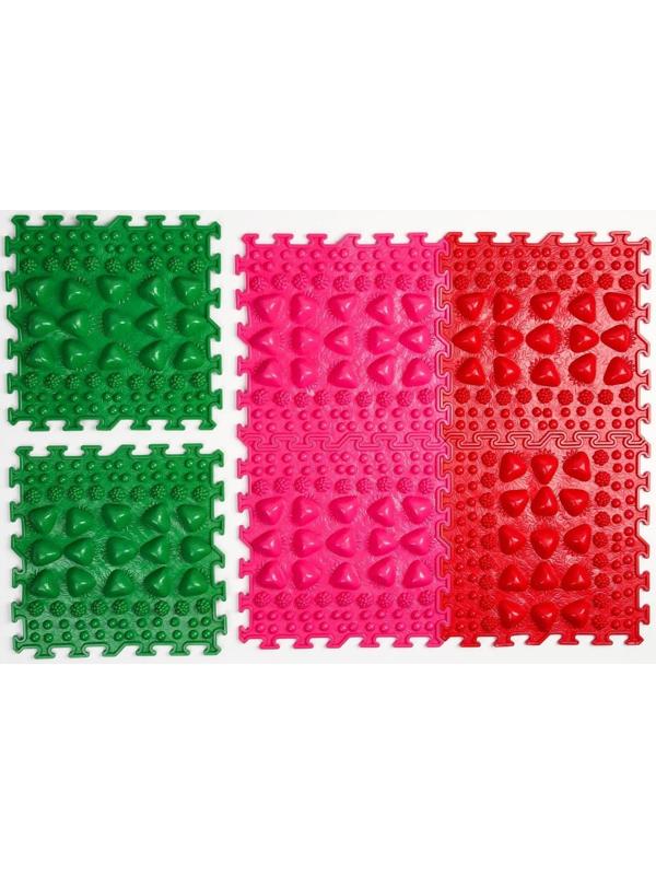 Комплект напольный модульный массажный коврик-пазл ОРТОША «МИКС - 5» (6 пазлов )