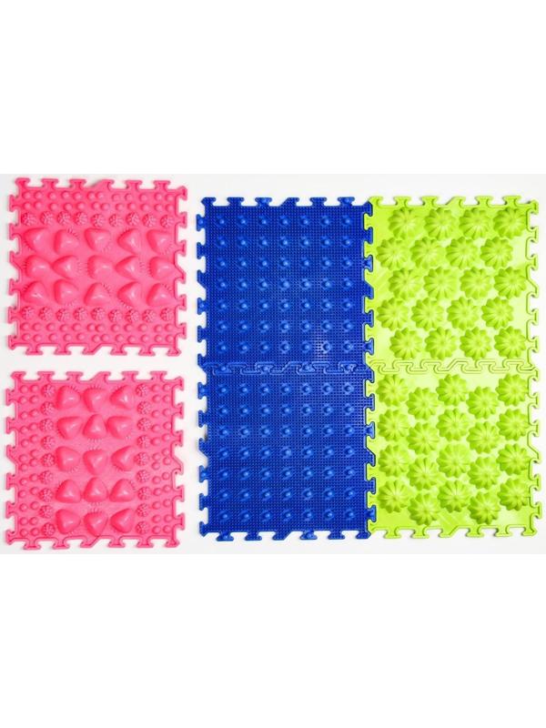 Комплект напольный, массажный, модульный коврик-пазл ОРТОША «МИКС» 7 (6 пазлов )