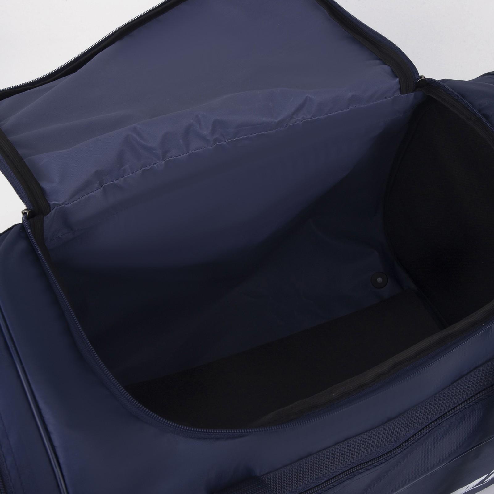 Сумка спортивная, отдел на молнии, 3 наружных кармана, длинный ремень, цвет синий