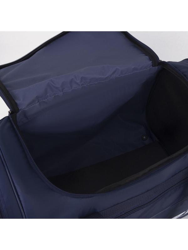 Сумка спортивная, отдел на молнии, 3 наружных кармана, длинный ремень, цвет синий