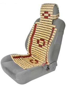 Накидка на сиденье Nova Bright с подголовником, бамбуковые плоские пластины, 120 х 43 см