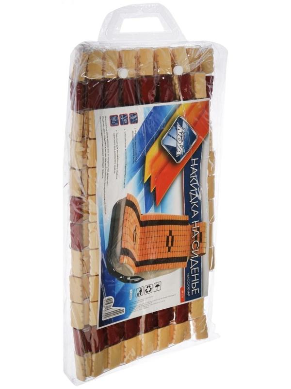 Накидка на сиденье Nova Bright с подголовником, бамбуковые плоские пластины, 120 х 43 см