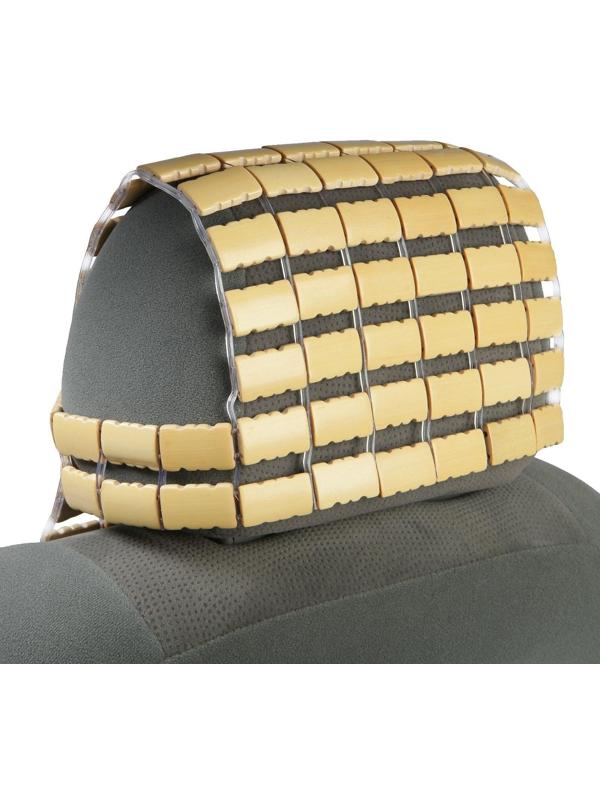 Накидка на сиденье Nova Bright с подголовником, бамбуковые плоские пластины, 120 х 43 см