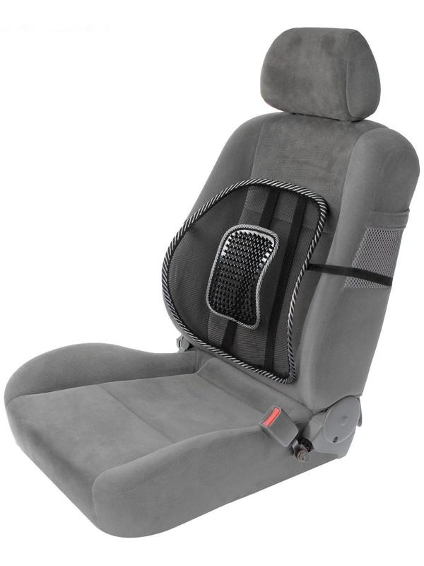 Поддержка поясничная Nova Bright сетчатая с массажером, чёрная, 40 х 39 см