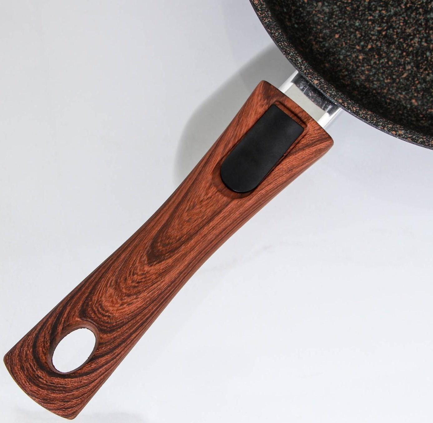 Сковорода Granit ultra original, d=24 см, съёмная ручка, антипригарное покрытие, цвет чёрный