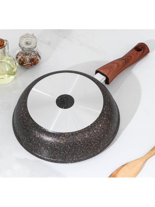Сковорода Granit ultra original, d=24 см, съёмная ручка, антипригарное покрытие, цвет чёрный