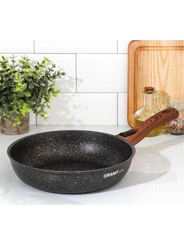 Сковорода Granit ultra original, d=26 см, съёмная ручка, антипригарное покрытие, цвет чёрный