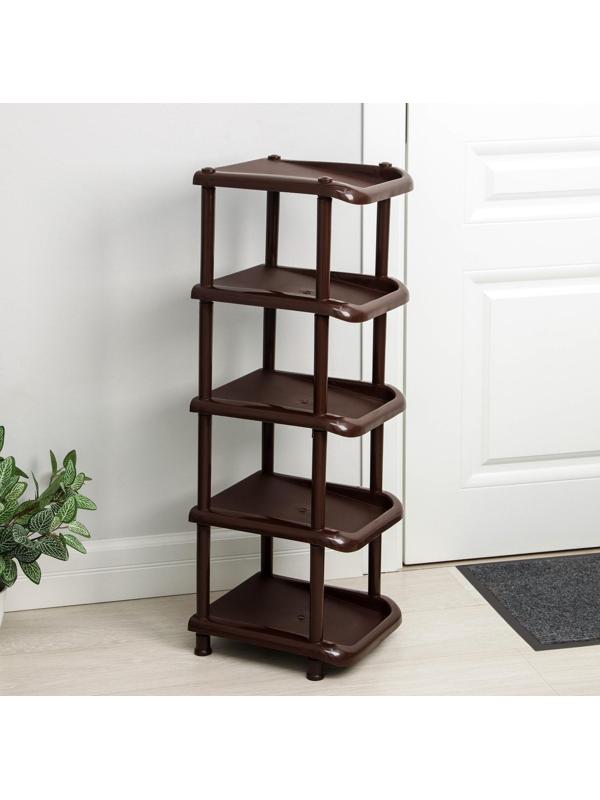 Полка для обуви, 5 ярусов, 27×31×83 см, цвет коричневый