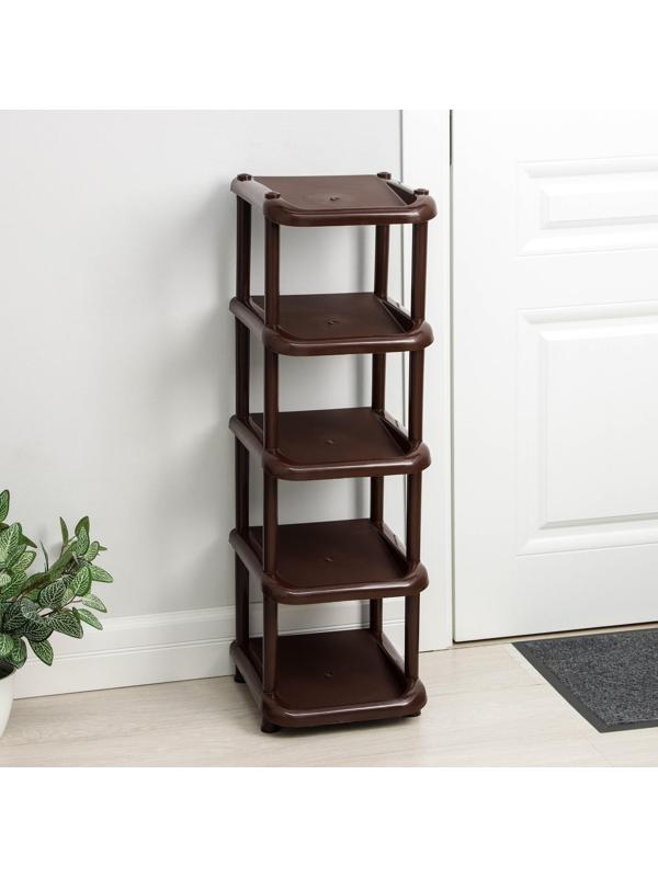 Полка для обуви, 5 ярусов, 27×31×83 см, цвет коричневый