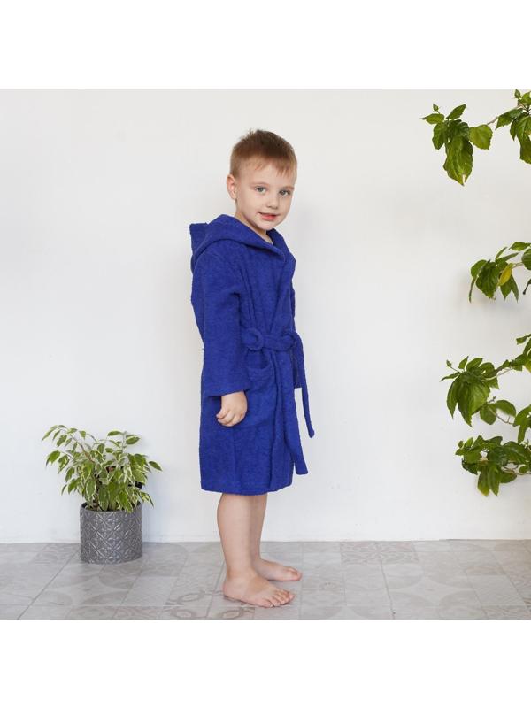 Халат махровый детский «Енотик», цвет синий, размер 30