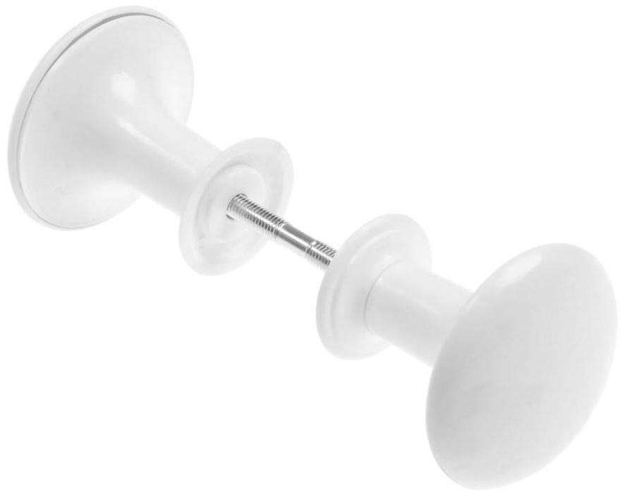 Ручка кнопка ТУНДРА, пластиковая РК1-7, белая, 1 шт.