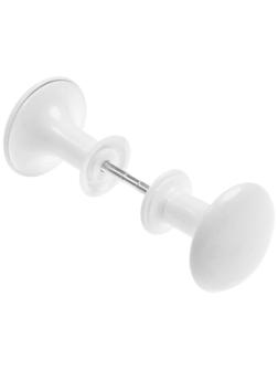 Ручка кнопка ТУНДРА, пластиковая РК1-7, белая, 1 шт.