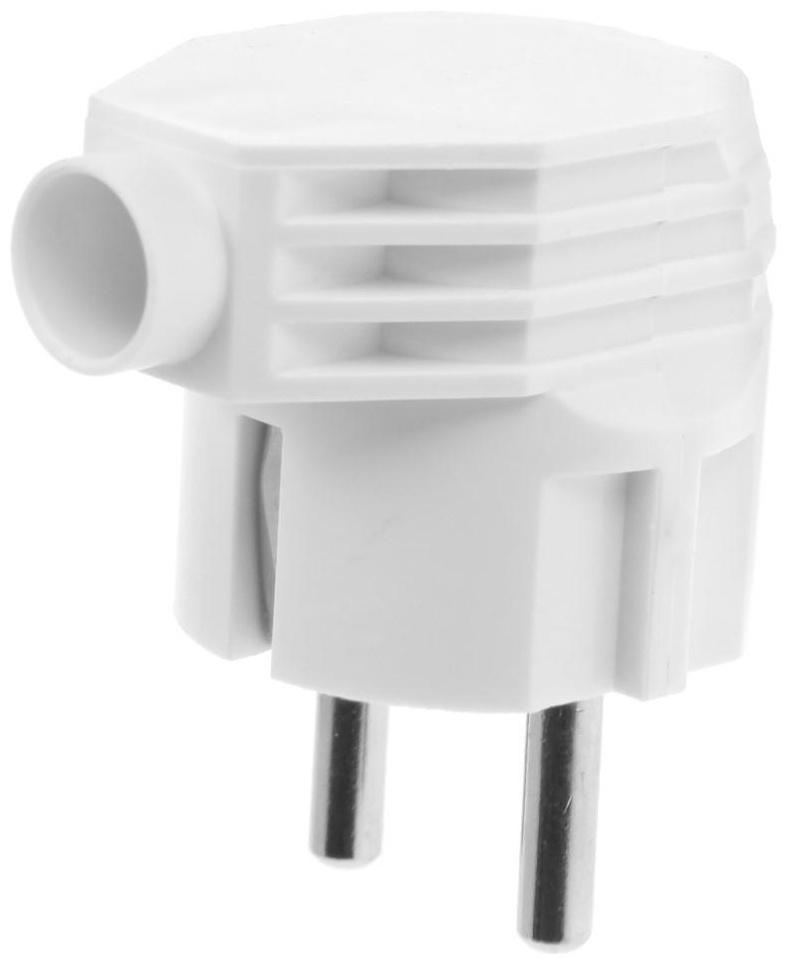Вилка угловая Smartbuy, 16 А, 250 В, с з/к, белая