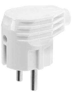 Вилка угловая Smartbuy, 16 А, 250 В, с з/к, белая