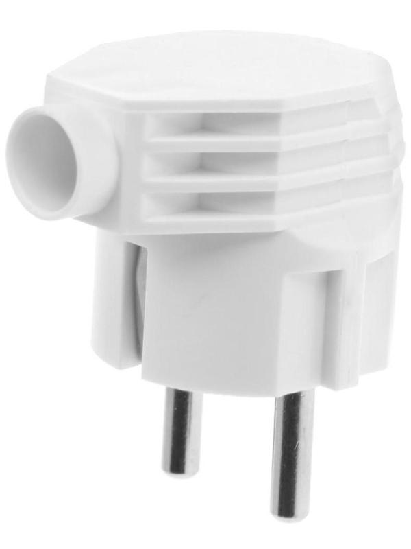 Вилка угловая Smartbuy, 16 А, 250 В, с з/к, белая