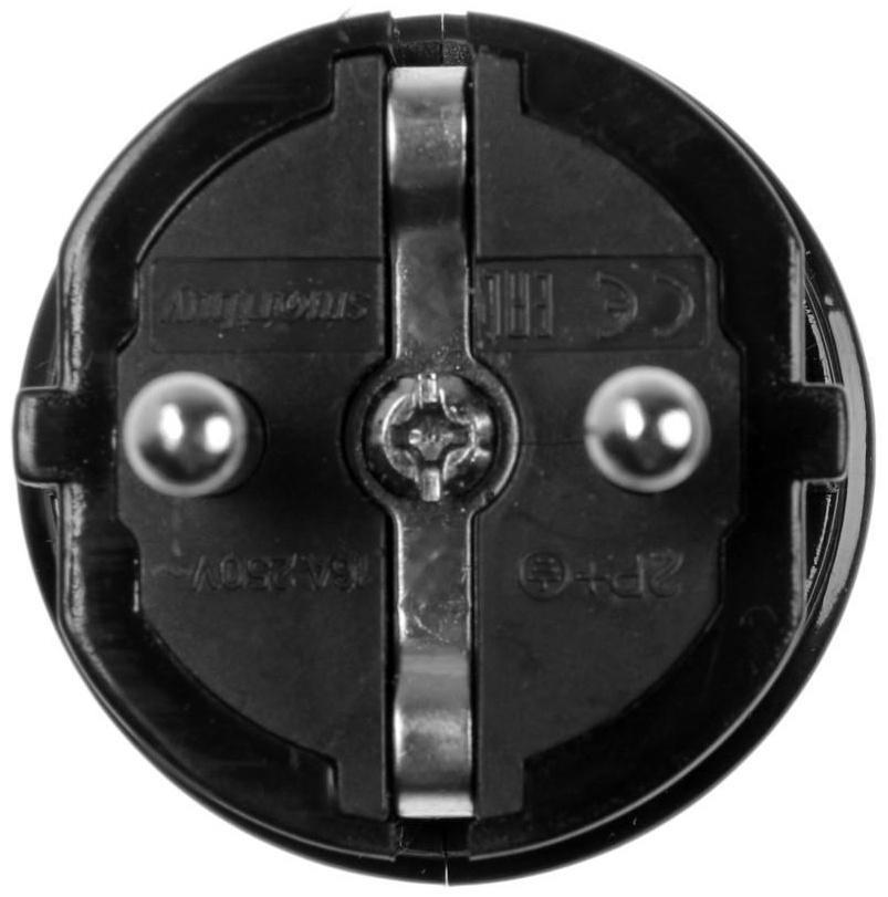 Вилка прямая Smartbuy, 16 А, 250 В, с з/к, черная