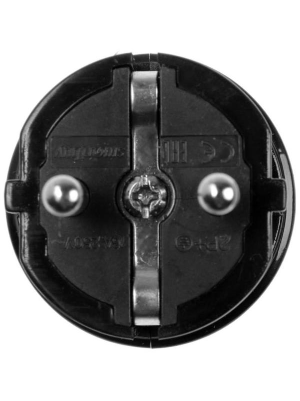 Вилка прямая Smartbuy, 16 А, 250 В, с з/к, черная