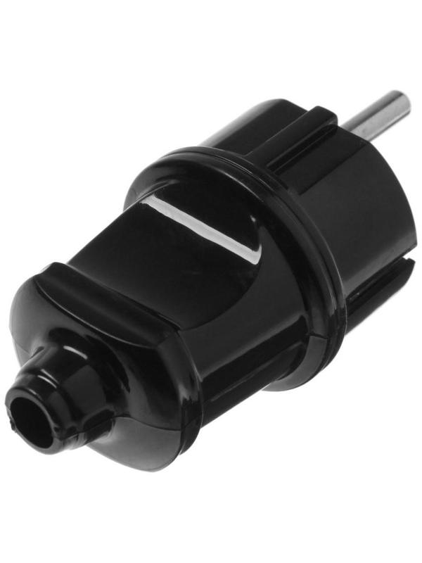 Вилка прямая Smartbuy, 16 А, 250 В, с з/к, черная