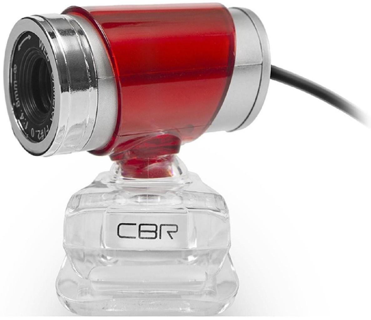 Веб-камера CBR CW 830M Red, 0.3 МП, 640х480, USB 2.0, микрофон, красная