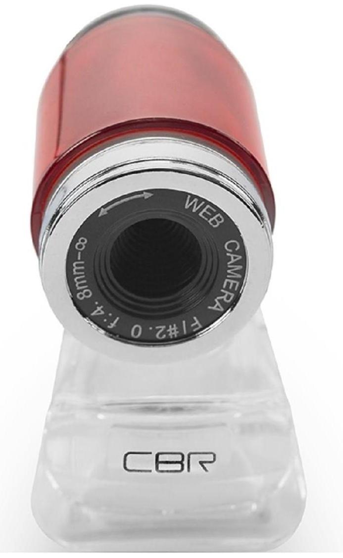 Веб-камера CBR CW 830M Red, 0.3 МП, 640х480, USB 2.0, микрофон, красная