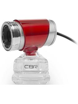 Веб-камера CBR CW 830M Red, 0.3 МП, 640х480, USB 2.0, микрофон, красная