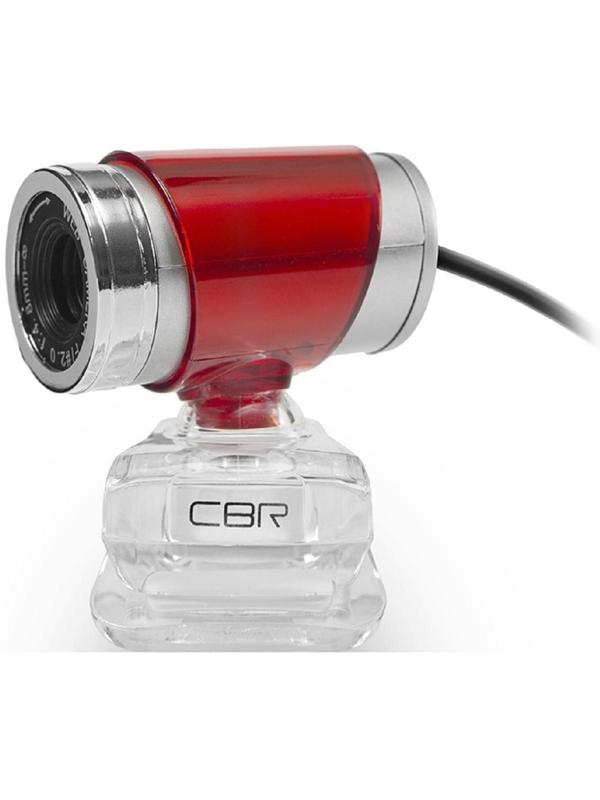 Веб-камера CBR CW 830M Red, 0.3 МП, 640х480, USB 2.0, микрофон, красная