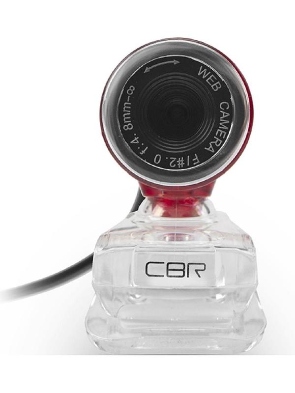 Веб-камера CBR CW 830M Red, 0.3 МП, 640х480, USB 2.0, микрофон, красная