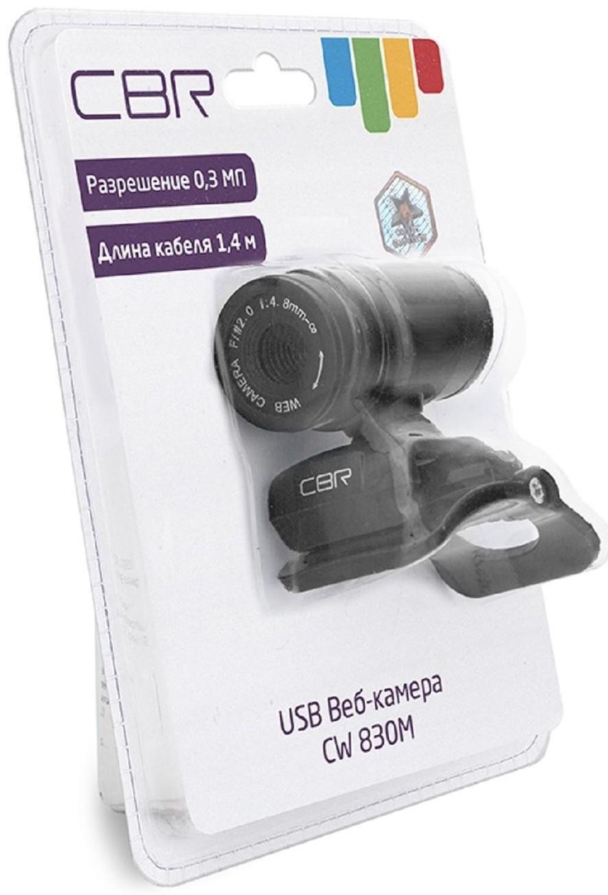 Веб-камера CBR CW 830M Black, 0.3 МП, 640х480, USB 2.0, микрофон, чёрная