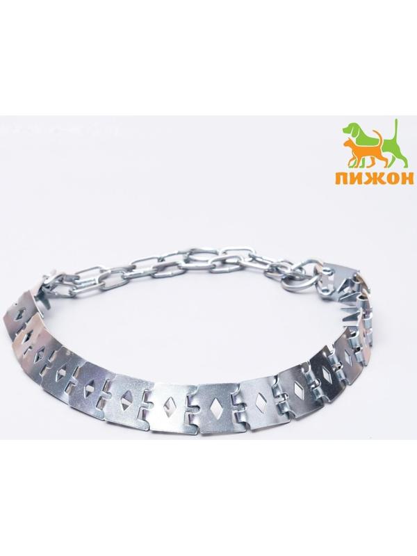 Ошейник строгий пластинчатый, цинк, 55 х 2,3 см