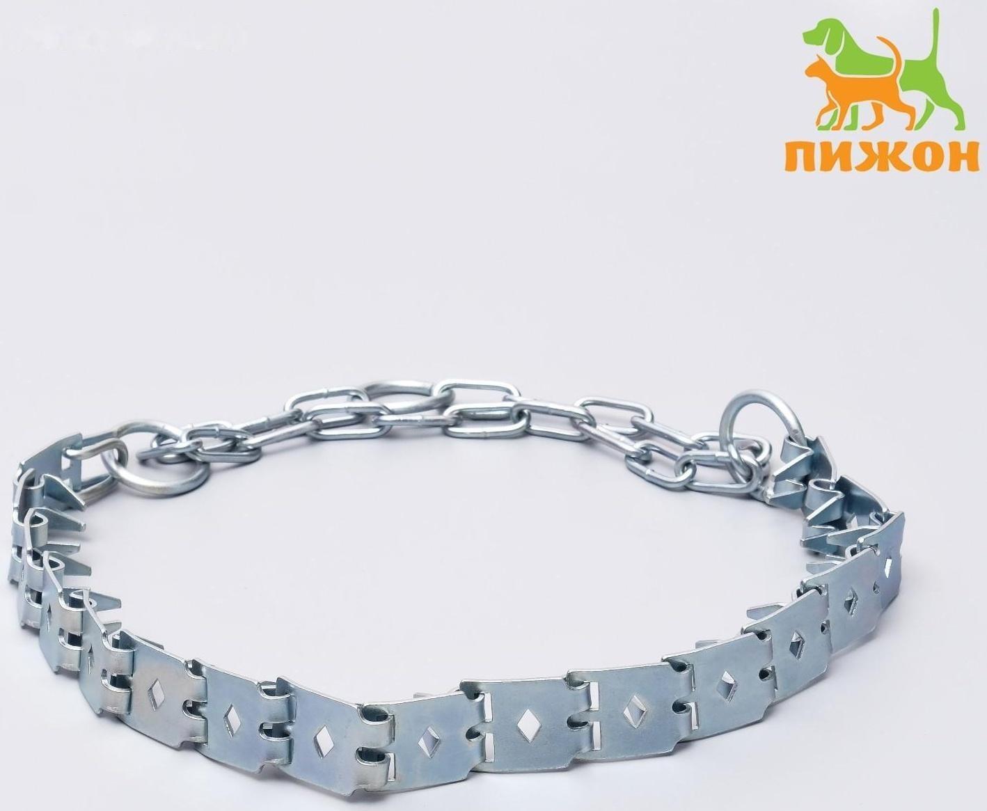 Ошейник строгий пластинчатый, цинк, 55 х 2,7 см