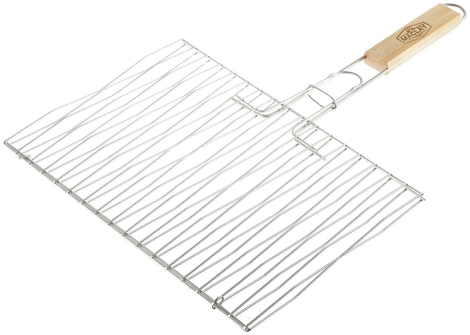Решётка-гриль для рыбы двойная Maclay, хромированная сталь, размер 33,8 × 25 см