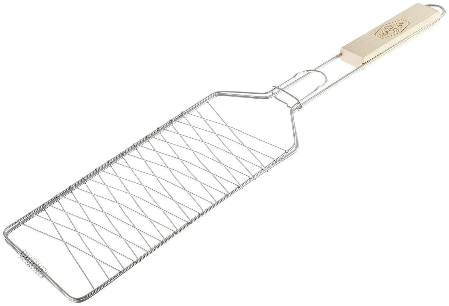 Решётка-гриль для рыбы одинарная Maclay, хромированная сталь, размер 62 × 12 см