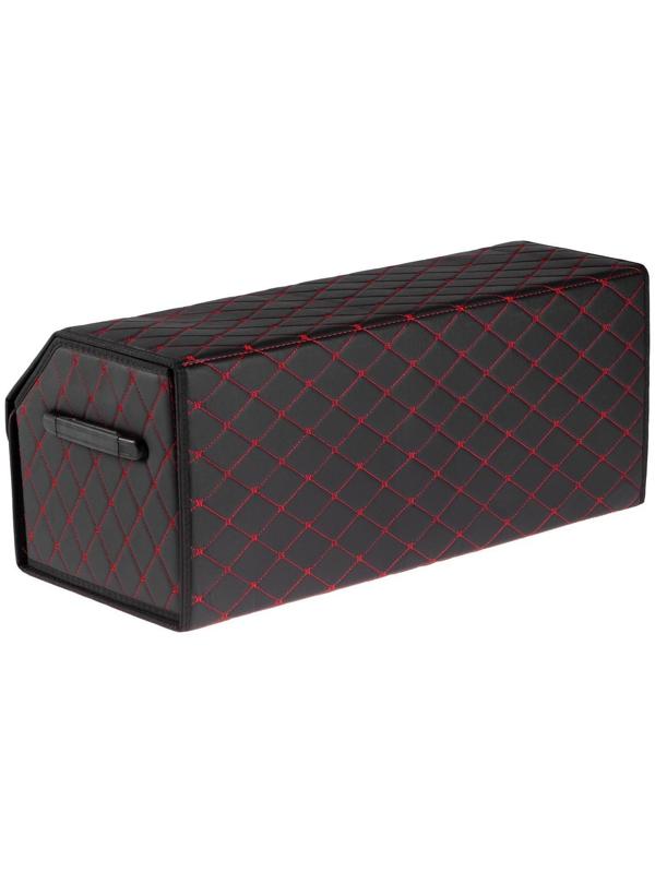 Саквояж в багажник автомобильный, 68 х 32 х 30 см, экокожа, с красной строчкой