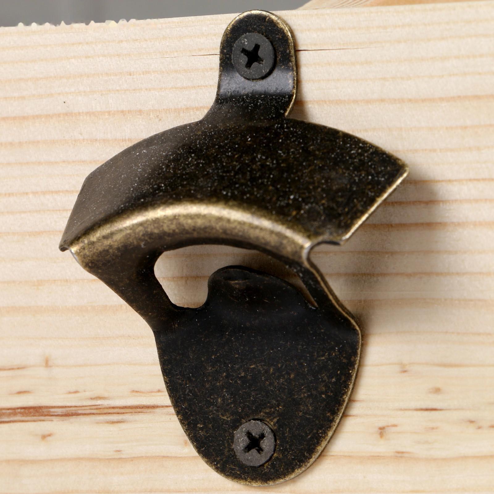 Ящик для пива 19×18×18.5 см  с открывашкой, под 4 бутылки, деревянный