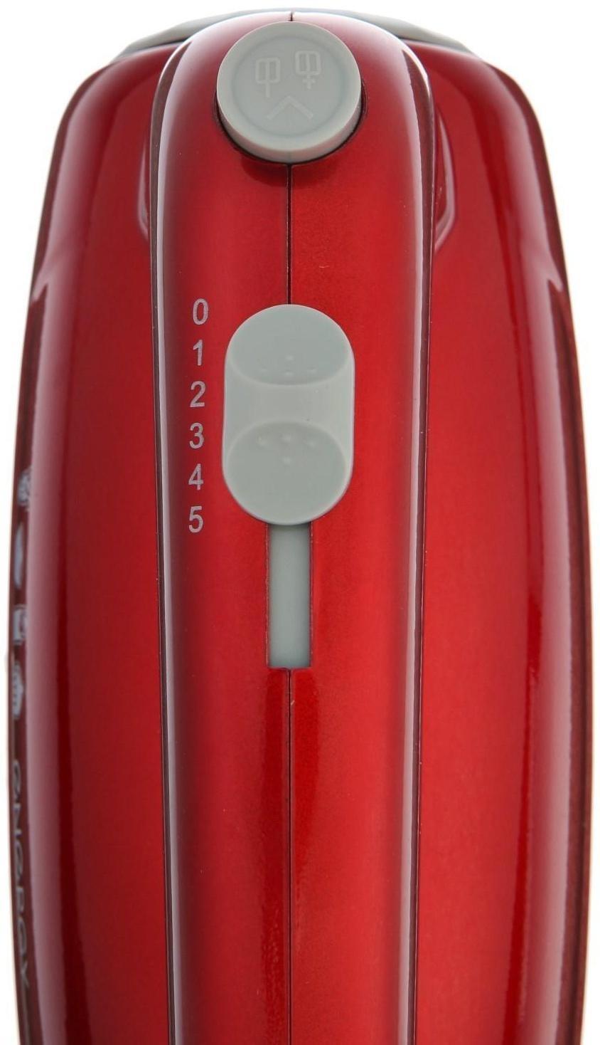 Миксер ENERGY EN-295R, ручной, 300 Вт, 5 скоростей, красный