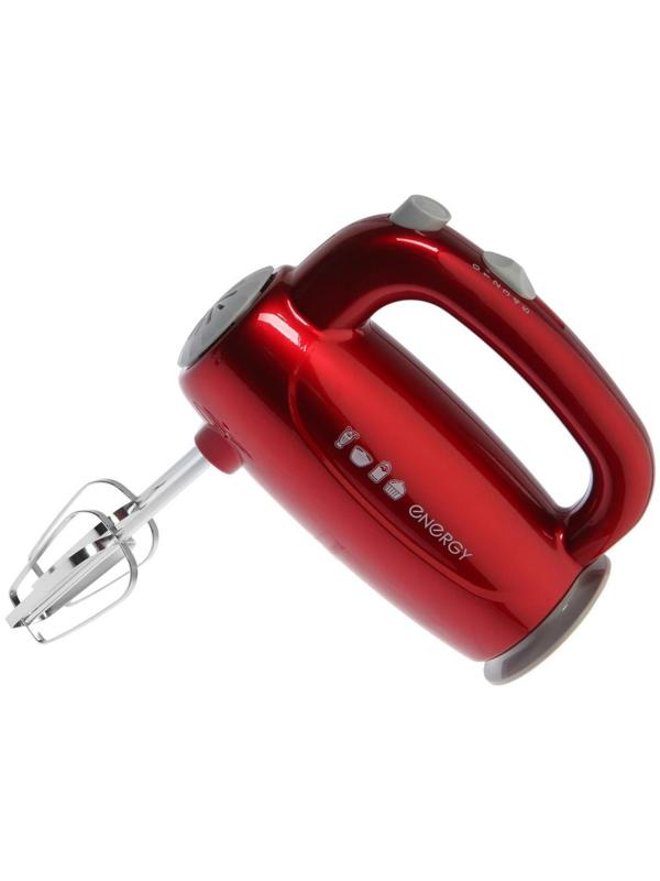 Миксер ENERGY EN-295R, ручной, 300 Вт, 5 скоростей, красный