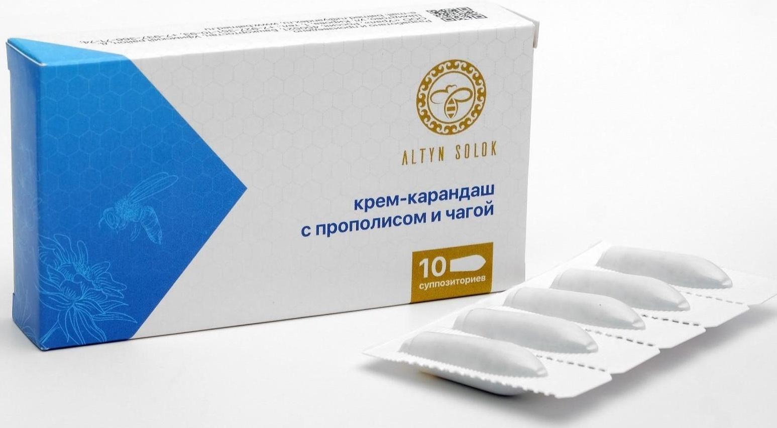 Крем-карандаш с прополисом и чагой, 10 шт.