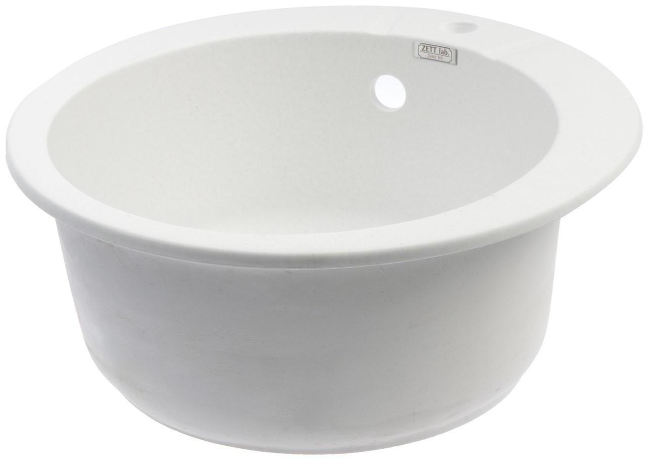 Мойка кухонная из камня ZETT lab. 5/Q7, d=495 мм, матовая, цвет хлопок