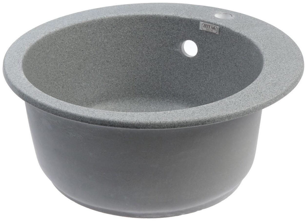 Мойка кухонная из камня ZETT lab. 5/Q8, d=495 мм, матовая, темно-серая