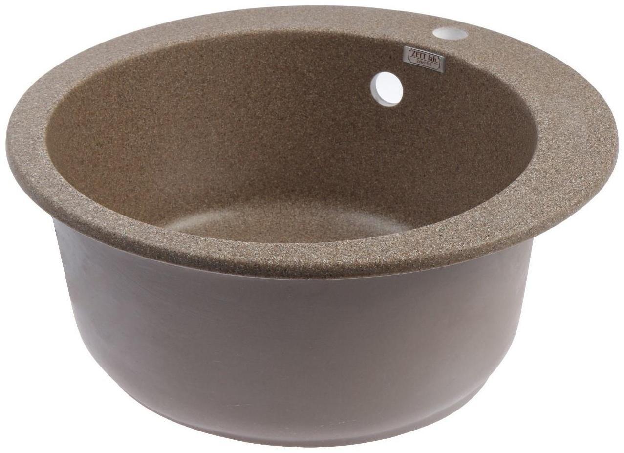 Мойка кухонная из камня ZETT lab. 5/Q9, d=495 мм, матовая, терракотовая