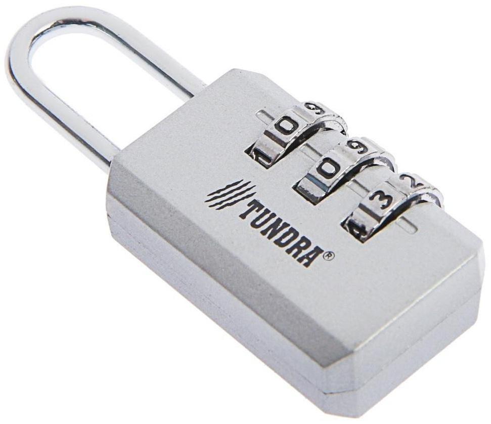 Замок навесной кодовый ТУНДРА ZK003, серый