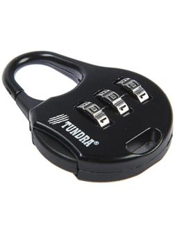 Замок навесной кодовый ТУНДРА ZK006, черный