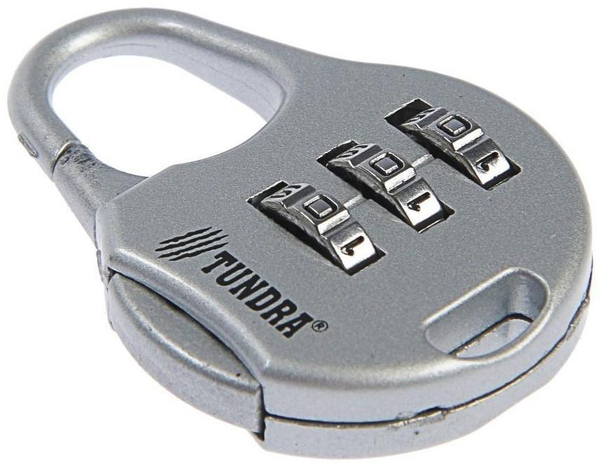 Замок навесной кодовый ТУНДРА ZK006, серый