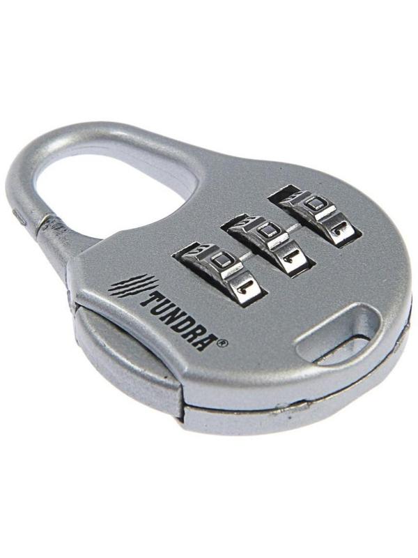 Замок навесной кодовый ТУНДРА ZK006, серый