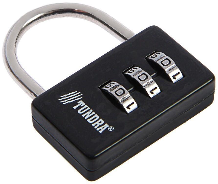 Замок навесной кодовый ТУНДРА ZK004, черный