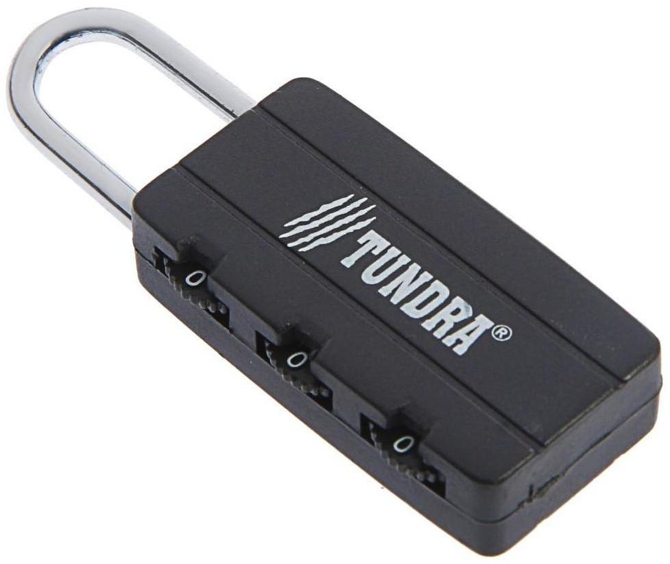 Замок навесной кодовый ТУНДРА ZK007, черный